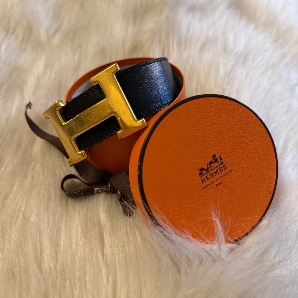 Hermès Pre-Owned 1997 Constance reversible leather belt 35.5" long, Small